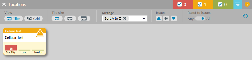Location tiles - react to all issues